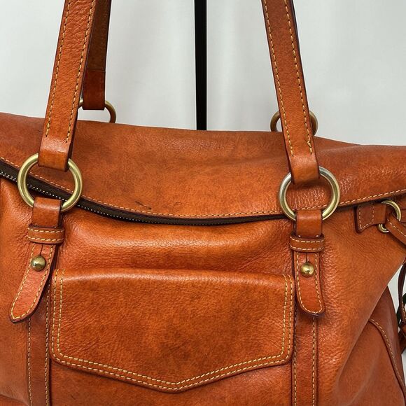 Dooney & Bourke Florentine Smith Bag Leather Satchel Natural 2011 Rugged Luxury - Picture 6 of 16